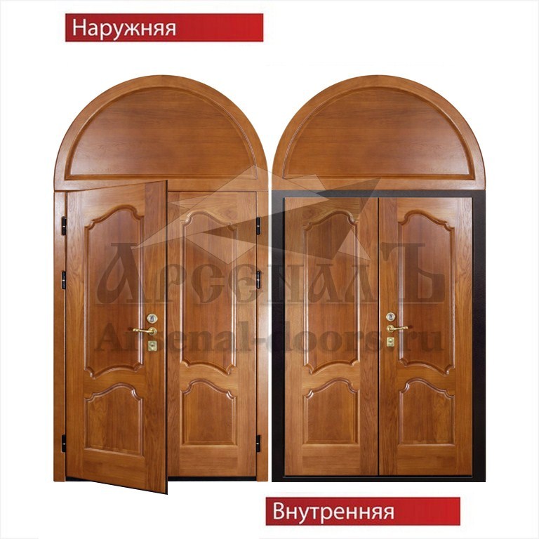 Металлическая дверь арочная Массив с двух сторон