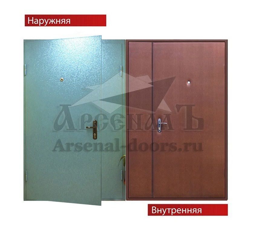 Двустворчатая металлическая дверь Порошок - Винилискожа