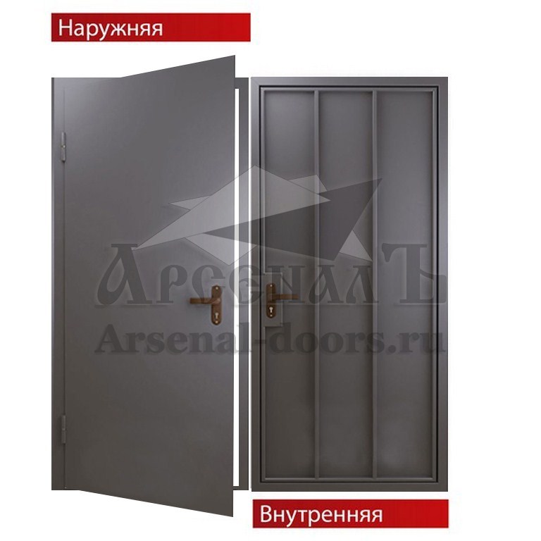 Временная входная дверь Покрас НЦ Внутри без отделки