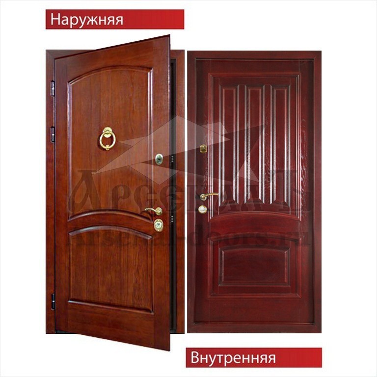 Металлическая дверь с отделкой МАССИВ дуба с двух сторон