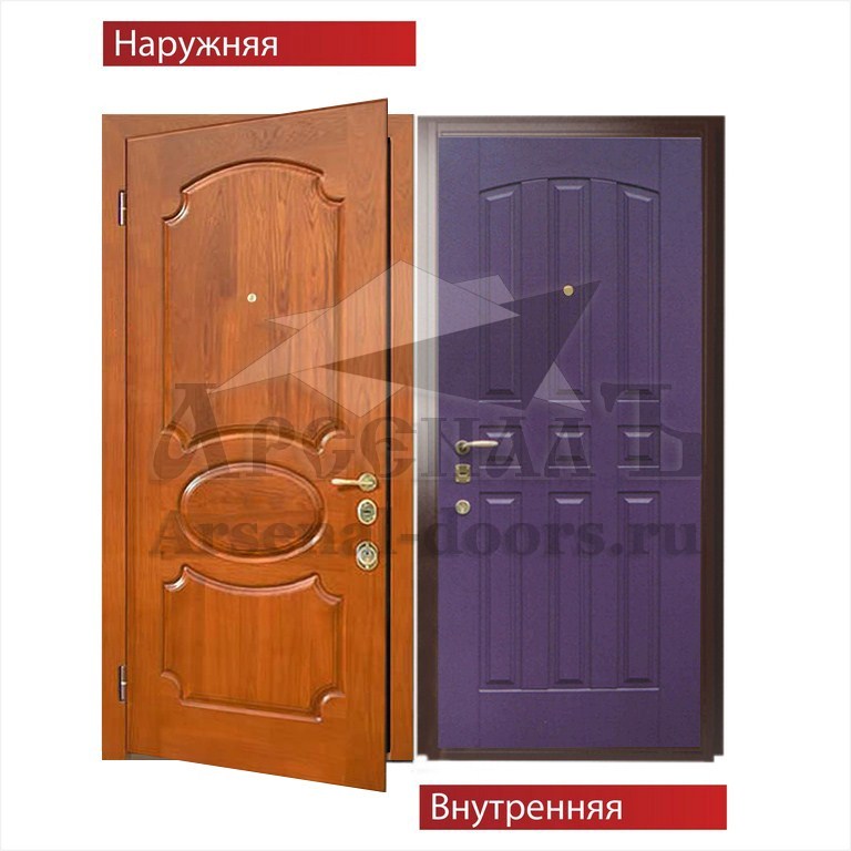 Стальная дверь с отделкой МДФ филенка с двух сторон