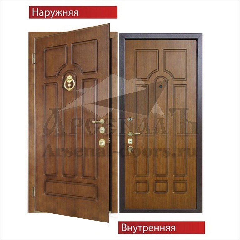 Металлическая парадная дверь МДФ шпон с двух сторон